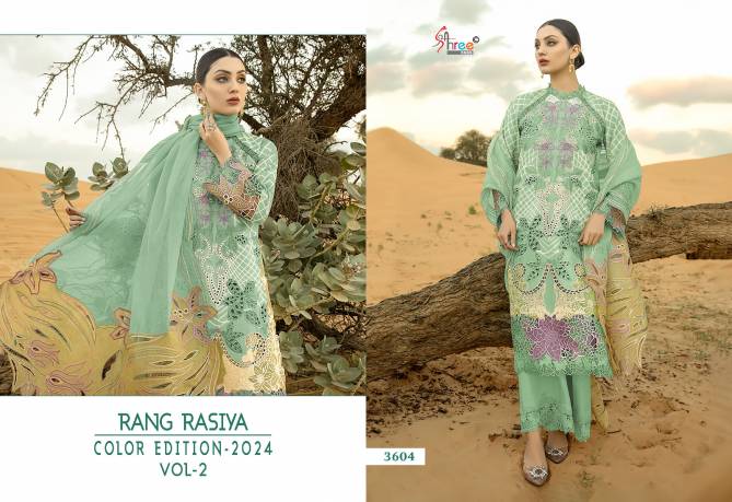 Rang Rasiya Color Edition 2024 Vol 2 By Shree Lawn Cotton Pakistani Suits Wholesale Online
